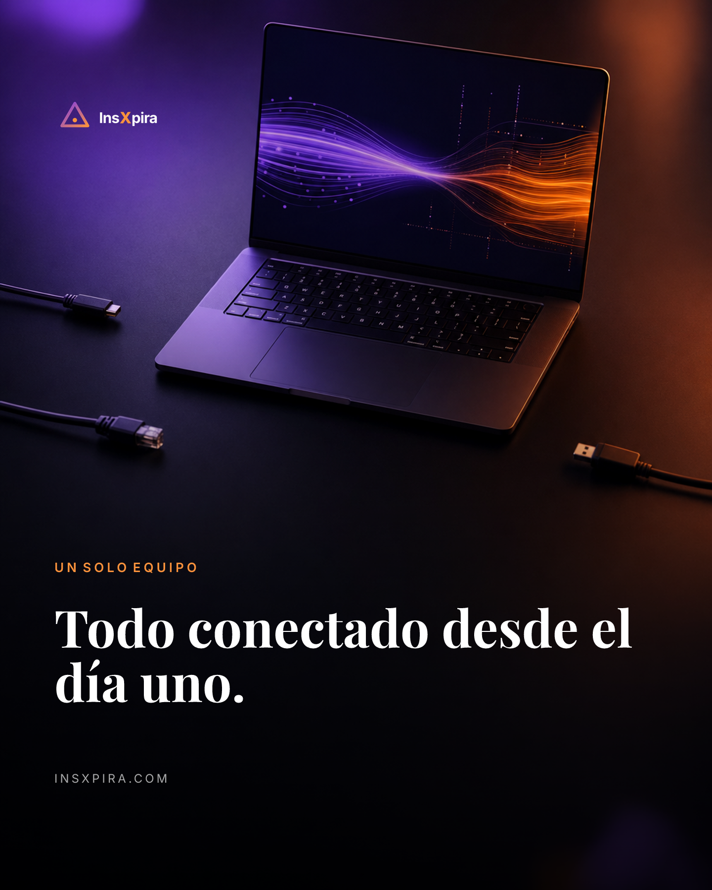 Pieza de InsXpira generada por CM Fácil con el logo de la marca compuesto